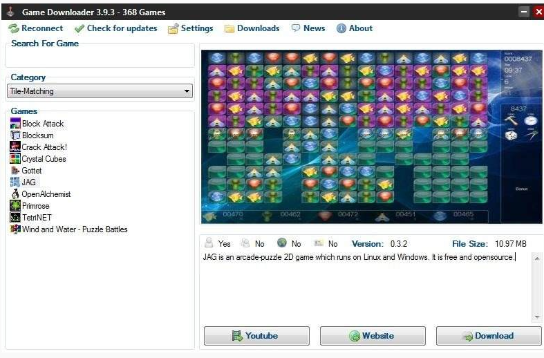 Game downloader. Game download program for PC. Tetrinet.