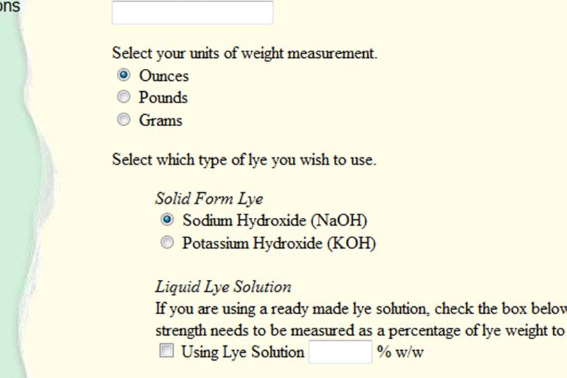 3 Using caustic soda the online calculators