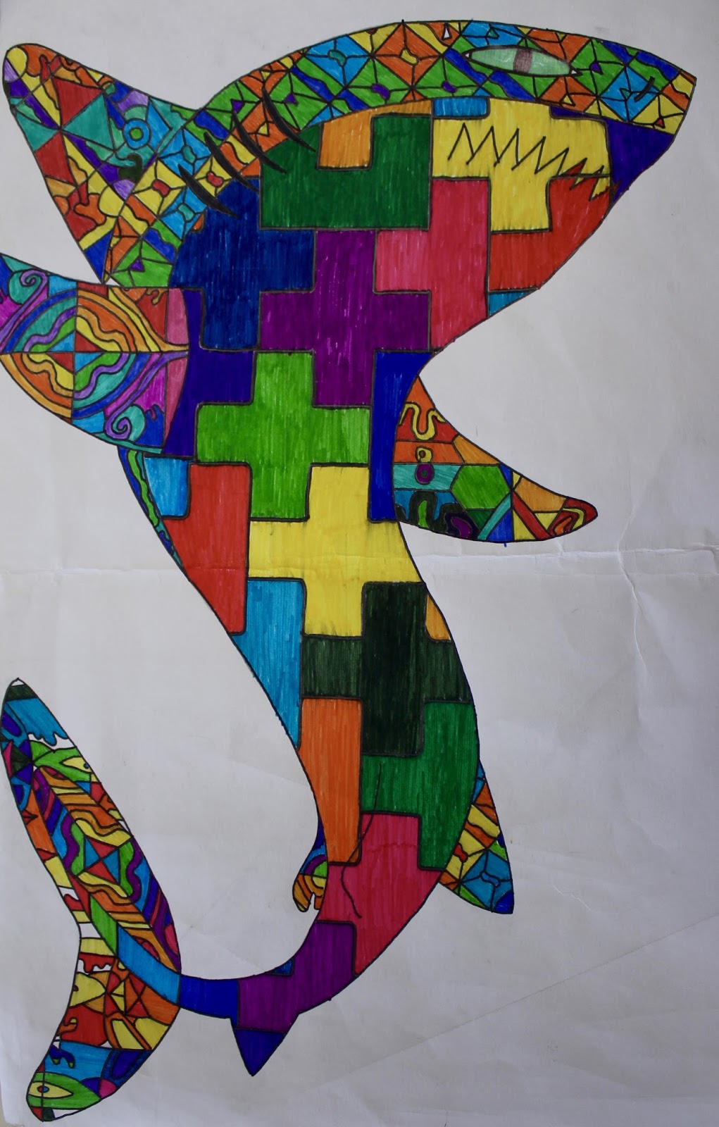 Room 261-Ms. Parrish's Art Classes: Art 1 students have been studying the  art of Scott Wright, a local San Diego artist. Using complex patterns of  organic and geometric shapes, students have created