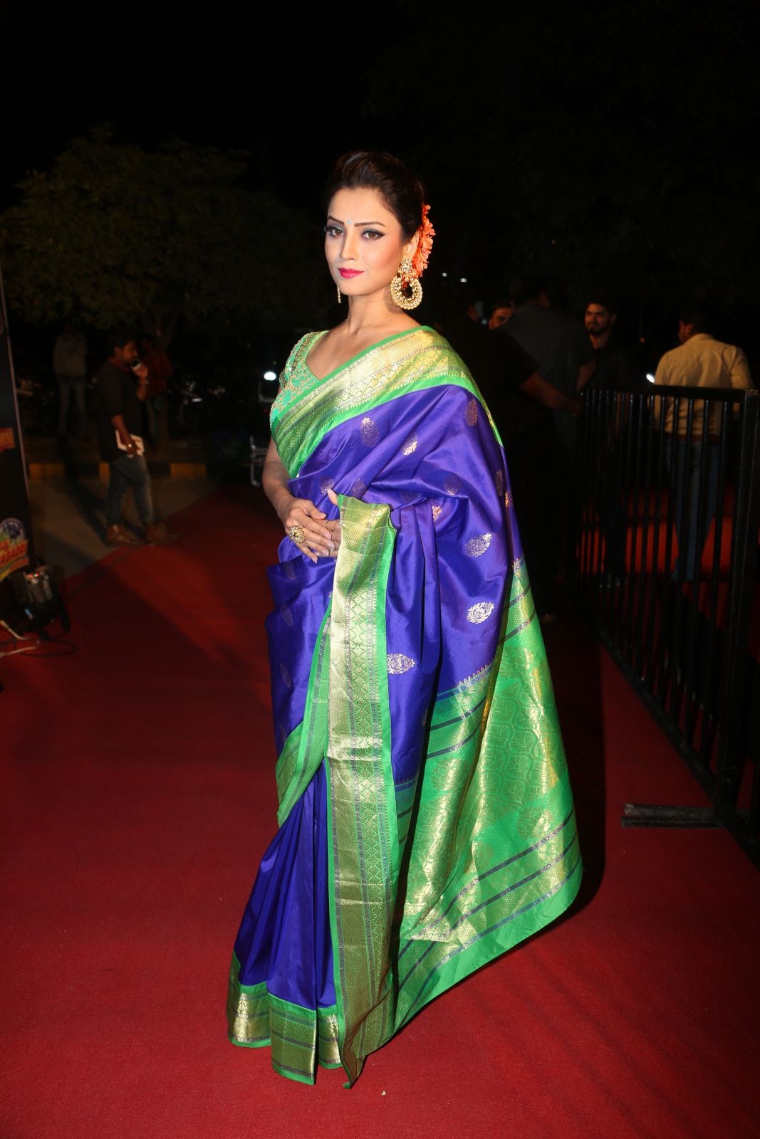 Adaa Khan dazzling saree stills from Gemini awards