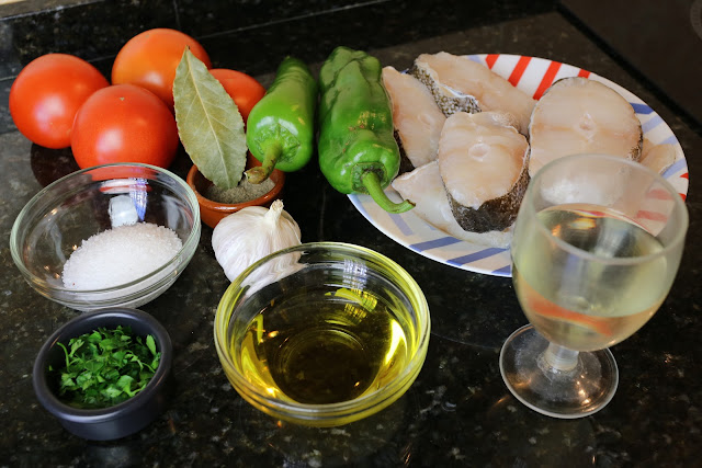 Ingredientes para bacalao a la roteña