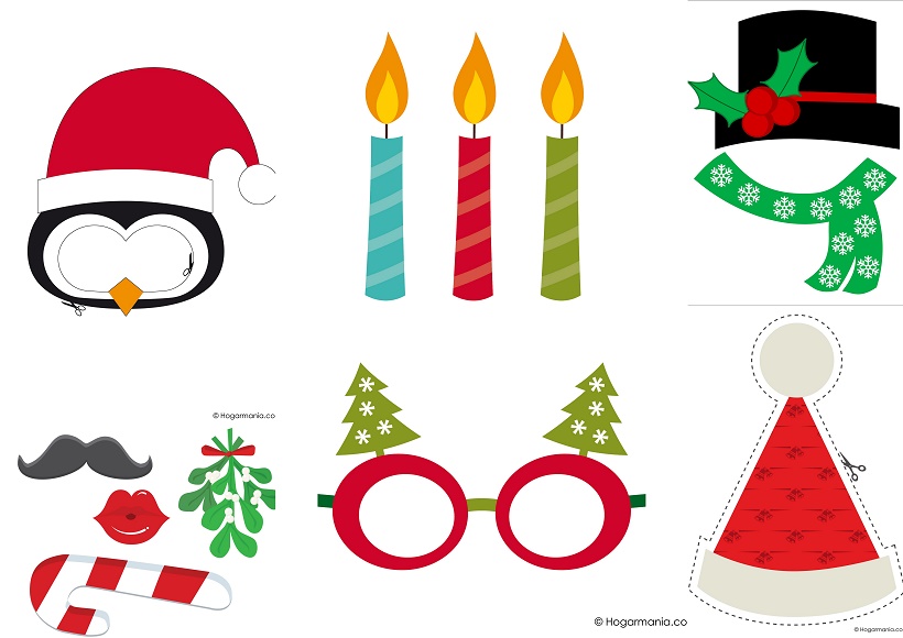 Simpaticos Complementos Para Photo Booth De Navidad Para Imprimir Gratis Ideas Y Material Gratis Para Fiestas Y Celebraciones Oh My Fiesta