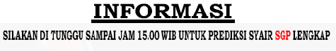 Forum Syair Jawa SGP Asli senin 15 april 2019