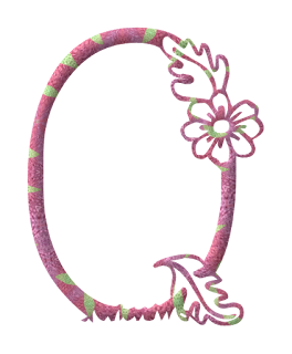Abecedario Rosa Hecho con Flores. Pink Alphabet done with Flowers.
