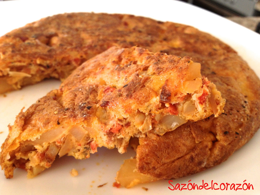 Sazón del corazón Tortilla de huevo con papa y chorizo
