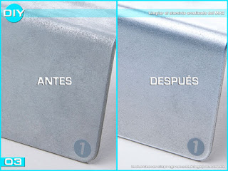 Aluminio anodizado antes y después de limpiarlo