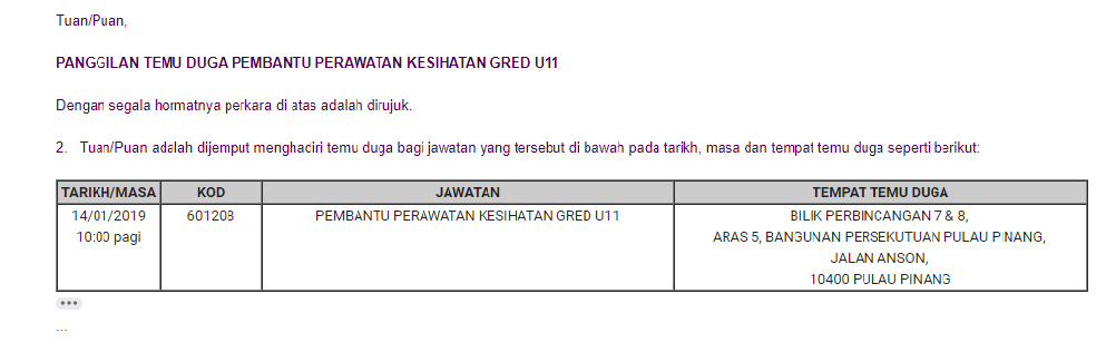 Semakan peperiksaan pembantu perawatan kesihatan gred u11