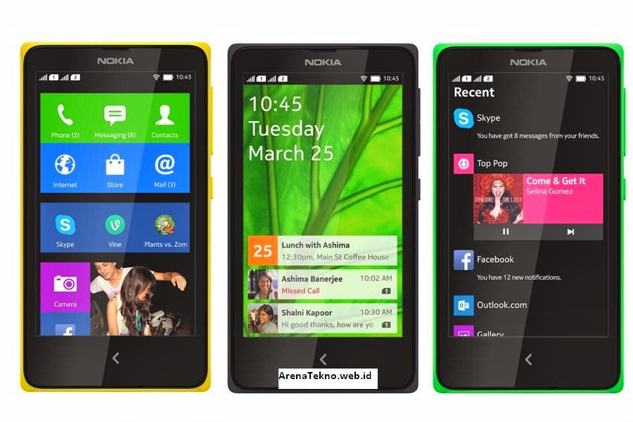 Smartphone Android Nokia X, Nokia X+, dan Nokia XL