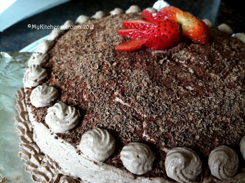 The Sizzling Pan "Pat a Cake" Zebra Cake with Chocolate Whipped Cream frosting