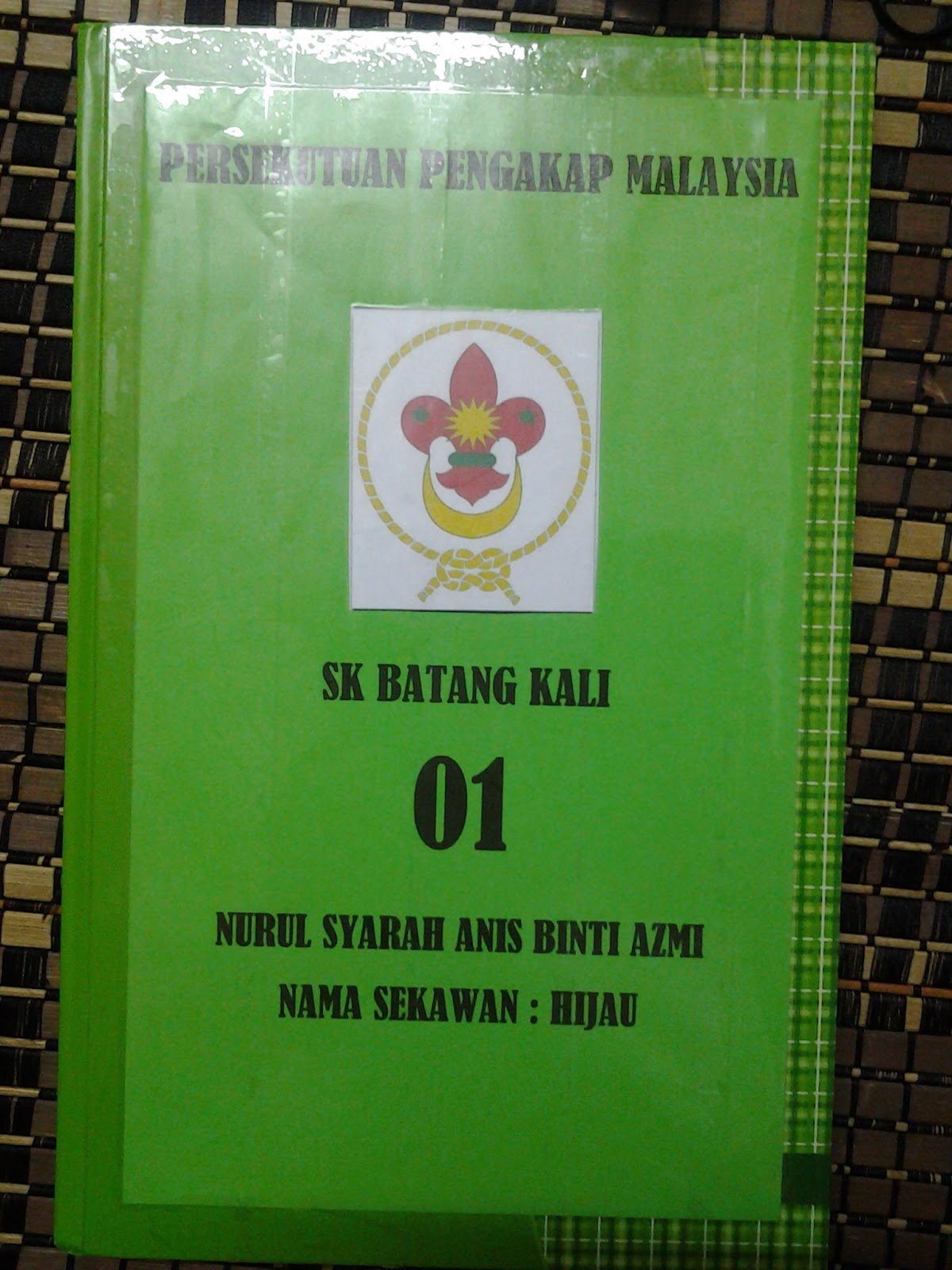 Pengakap SK Batang Kali: Contoh Muka Hadapan Buku Log PKK