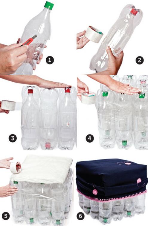 Asientos reciclados a partir de botellas de plástico