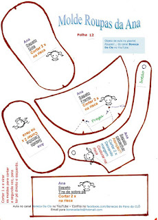 Bonecas De Pano Da Clô: Moldes das Roupas da Ana Lilás