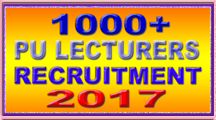 1000+ PU LECTURERS RECRUITMENT IN KARNATAKA