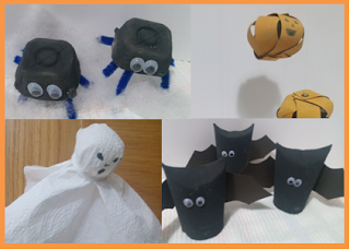 Decorações de Halloween com materiais reciclados