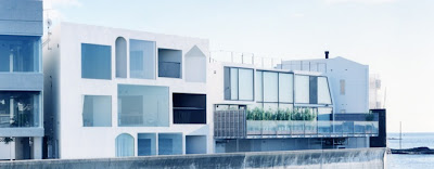 modern japanese house design - cube house architecture - sea side