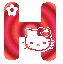 Alfabeto animado de Hello Kitty que cambia de colores H.