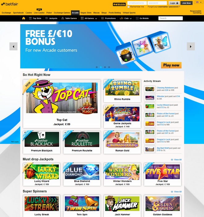 Betfair Screenshot Betfair Slots Games Screen