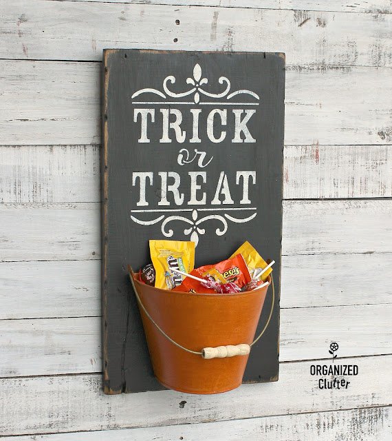 Upcycled Items As DIY Halloween Decor #stencil #Halloween #upcycle