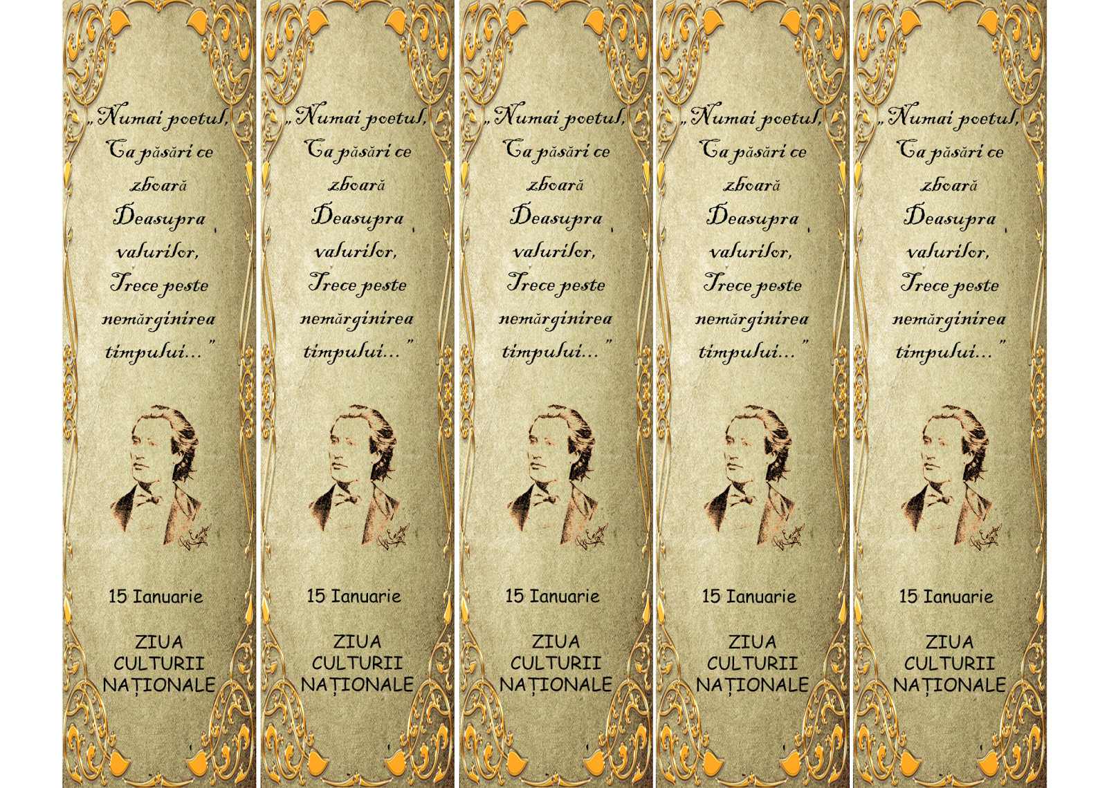 Semne de carte pentru Ziua Eminescu