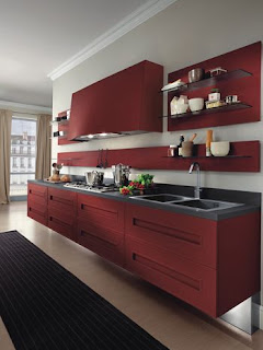 Red Kitchen Cabinets Desgin