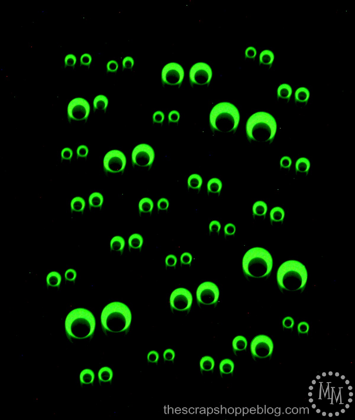 Glow in the Dark Googly Eye Art The Scrap Shoppe