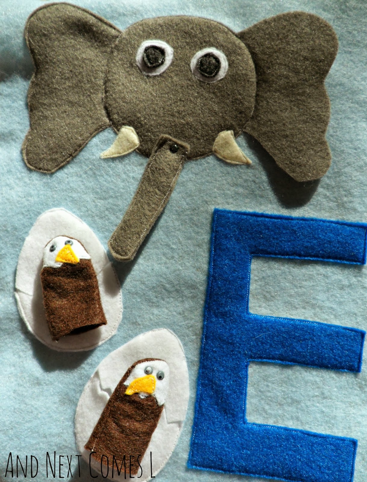 How to make a letter E themed quiet book page for an ABC quiet book