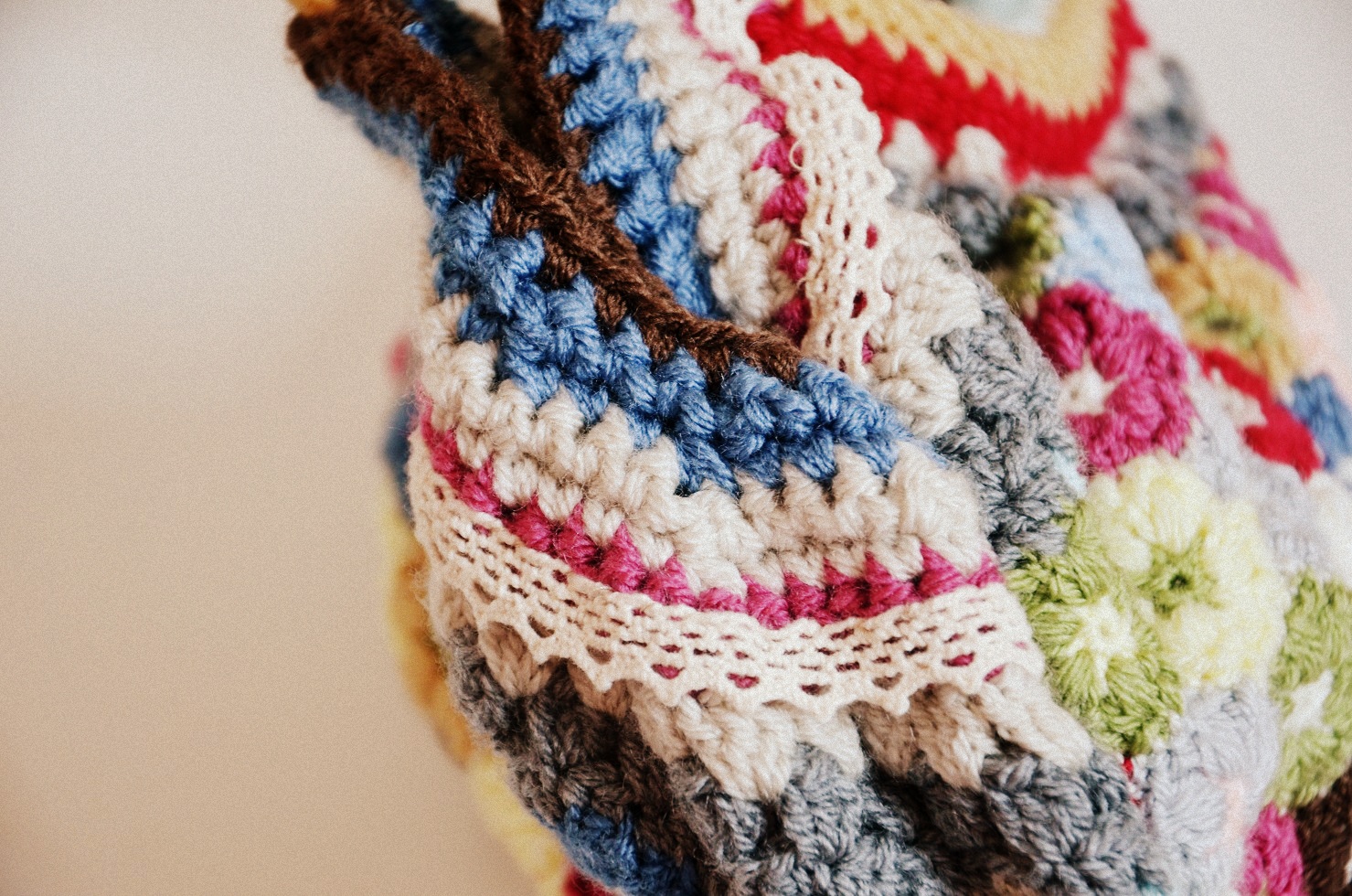 Diaper Mum Puff Flower Crochet Bag