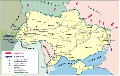 Ukrainian Gas Pipelines Map