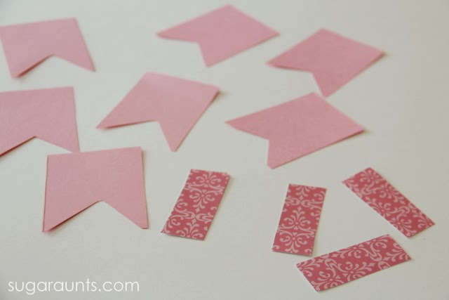Banners from cardstock for Acts of Kindness Garland Kids can cut out banners to create an Acts of Kindness Garland