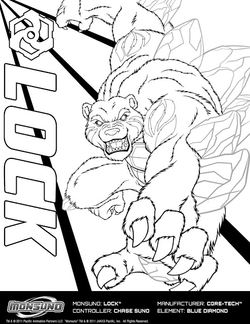 3 Garnets & 2 Sapphires: Free Printable: Monsuno Coloring Page