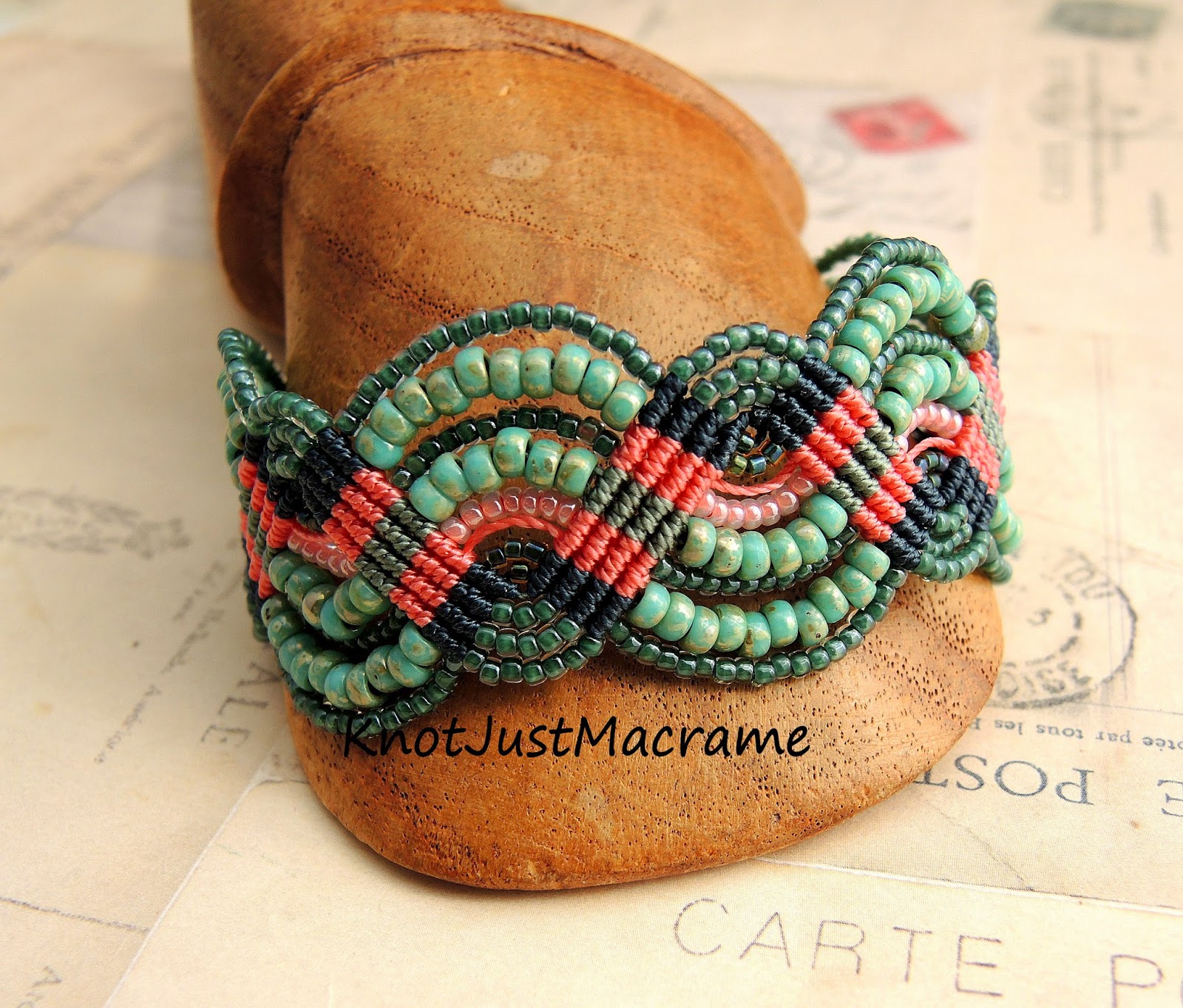 Knot Just Macrame by Sherri Stokey: Matubo Beads and Micro Macrame