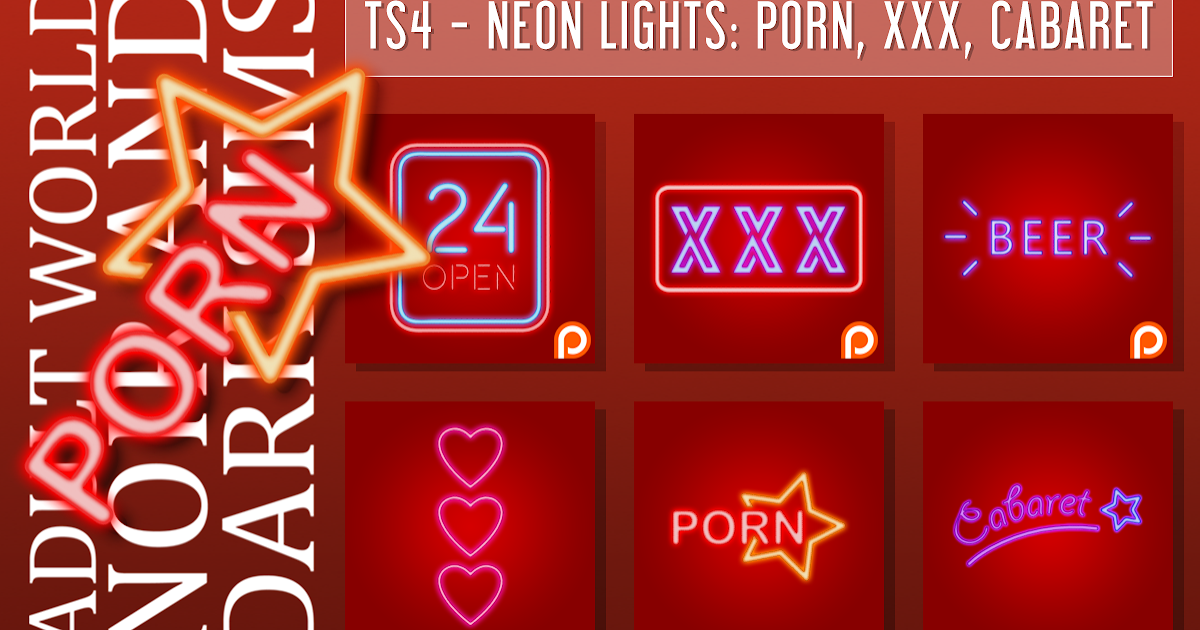 Noir And Dark Sims Adult World Ts4 Neon Signs For An Adult Store