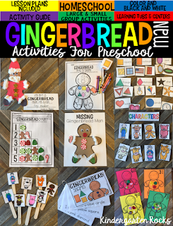Gingerbread Man Activities, Centers and Crafts. The boys and girls will learn important math, literacy and book comprehension concepts, strategies and skills through book centered lessons and activities. Check out our blog post for more ideas and freebies!