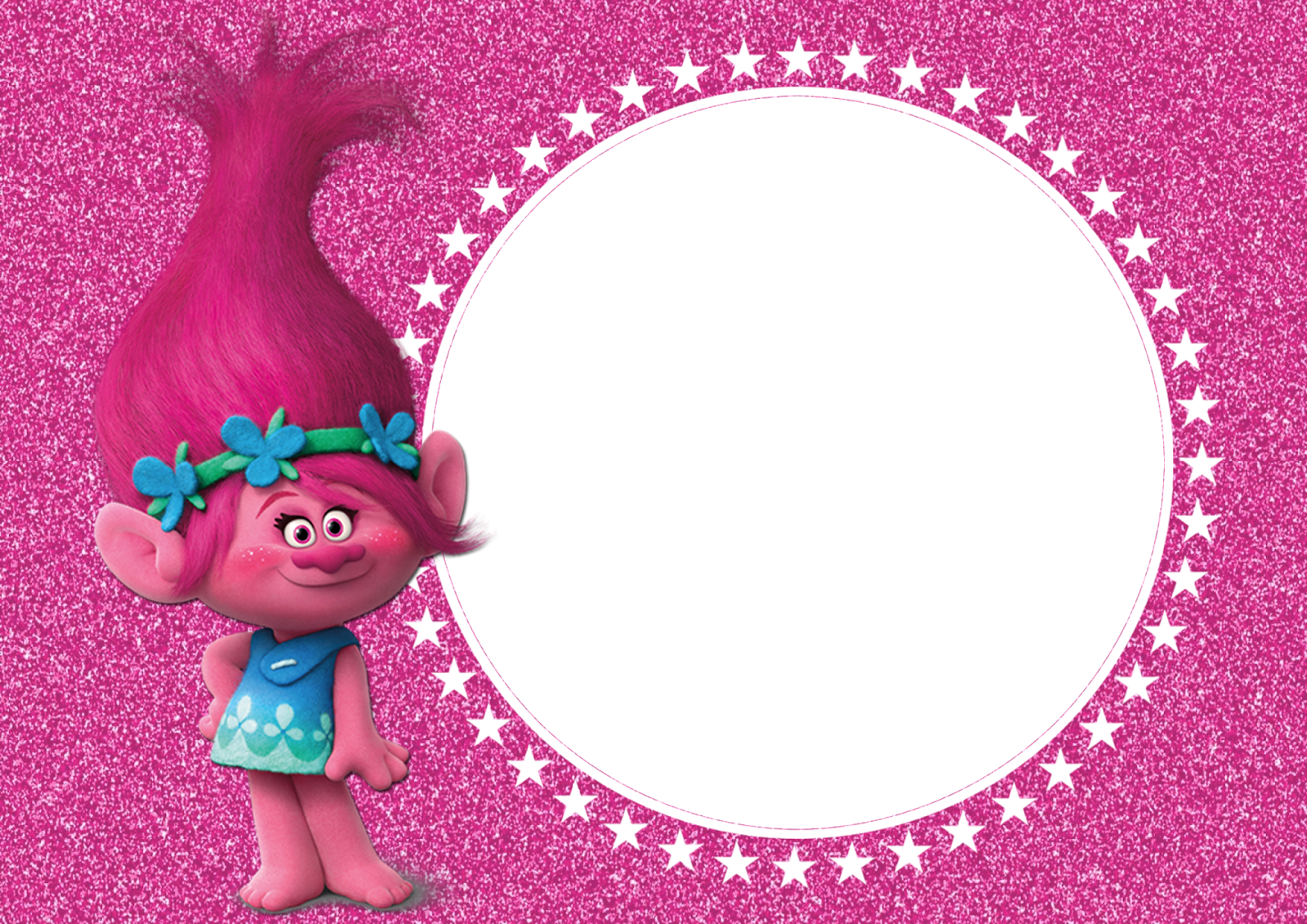 Artes da Festa: Moldura e Wallpaper dos Trolls