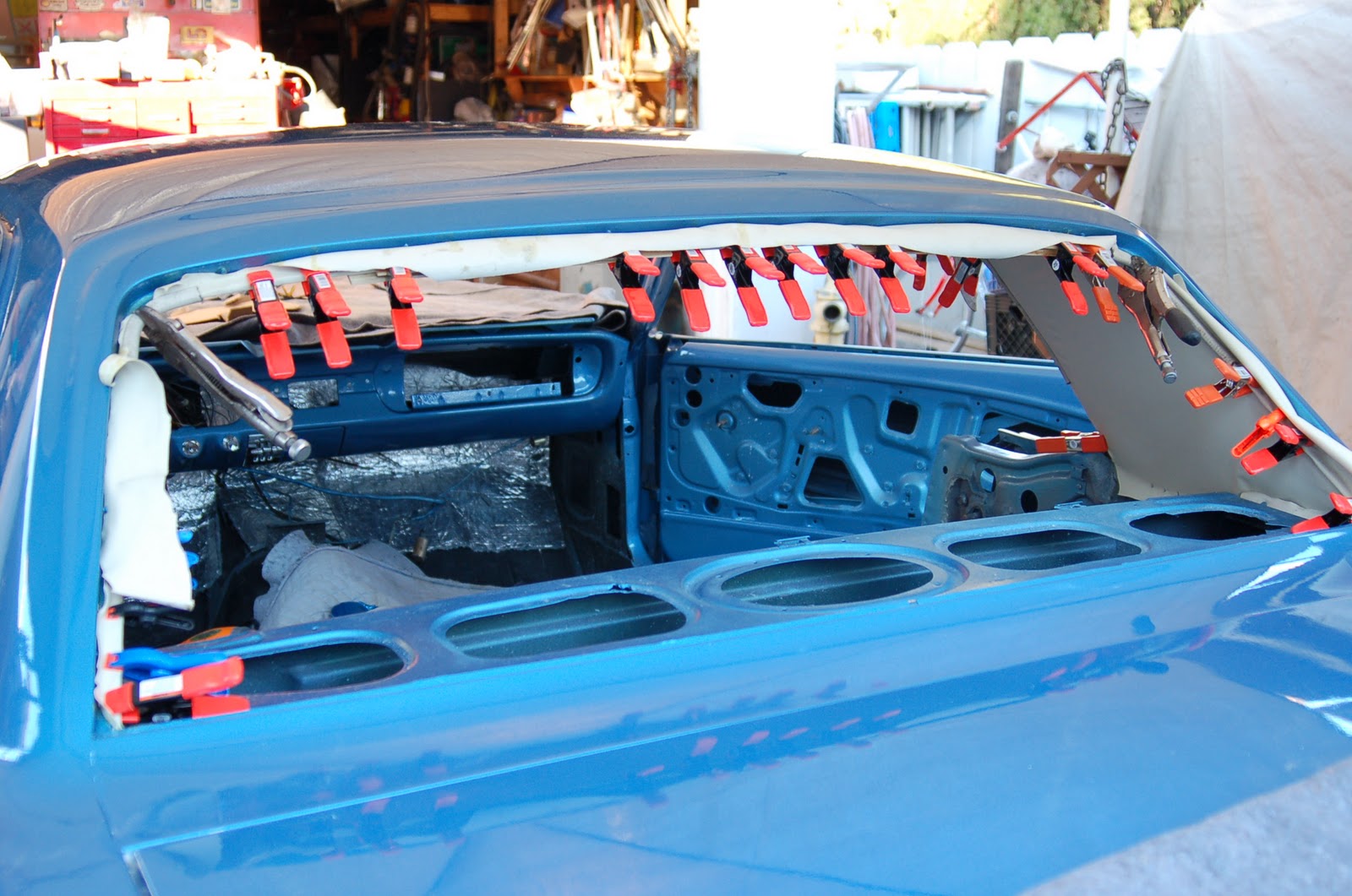 LeLu's 66 Mustang: Installing the Headliner