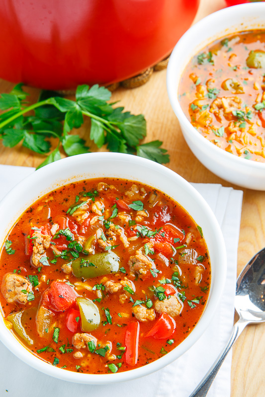 Italian Sausage Stuffed Pepper Soup on Closet Cooking