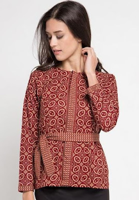 Model Baju Batik Atasan Kerja Wanita muslimah Model Baju Batik Atasan Kerja Wanita muslimah
