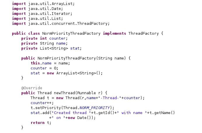 Java-Latte: Thread Factory in Java