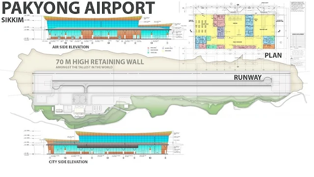 Architectural Drawing of Pakyong Airport, Sikkim, INDIA