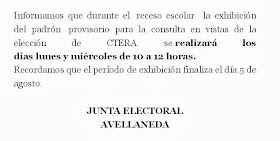 COMUNICADO DE JUNTA ELECTORAL
