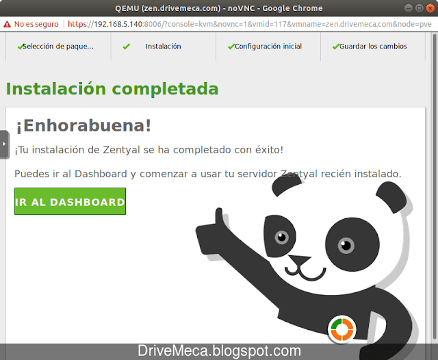 Terminada la configuracion, vamos al dashboard web Terminada la configuracion, vamos al dashboard web