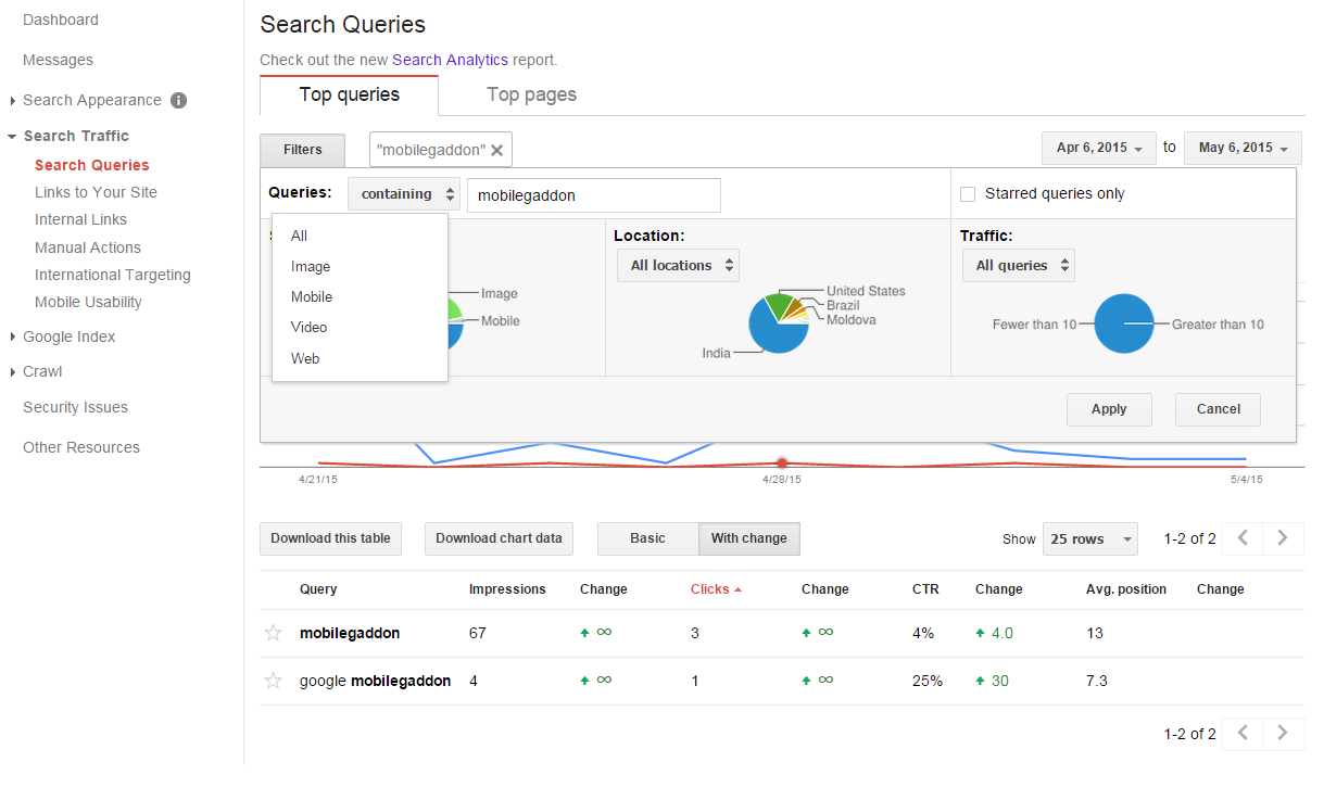 different search customization in search query