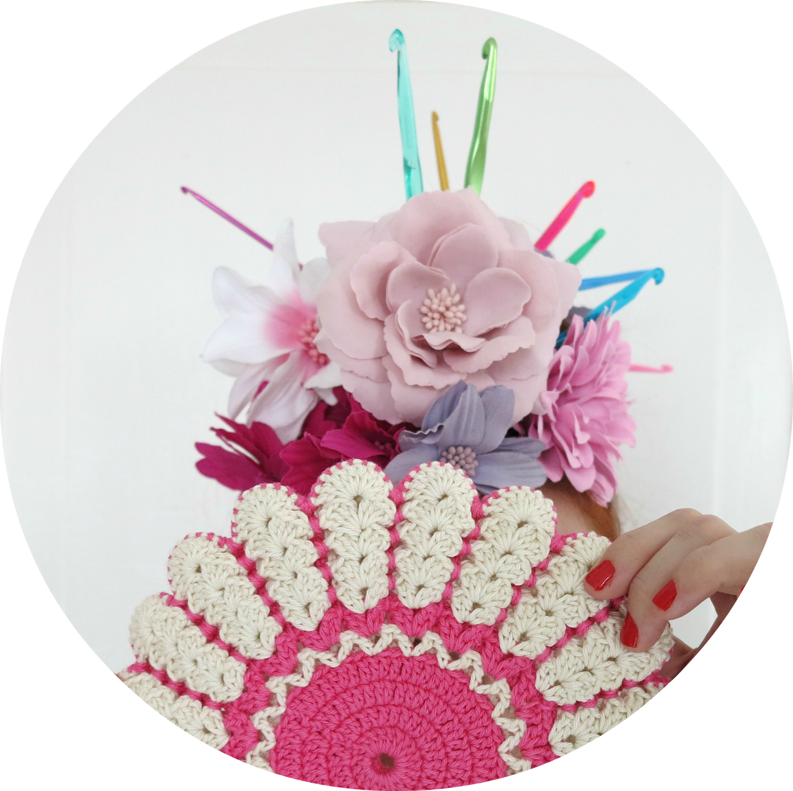 ByHaafner, crochet, potholder, flowers