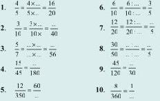 Soal Matematika SD Kelas 6 - Mengubah Pecahan Menjadi Pecahan yang Senilai