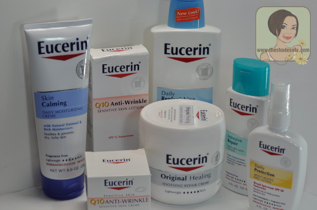 eucerin intensive repair lotion on face