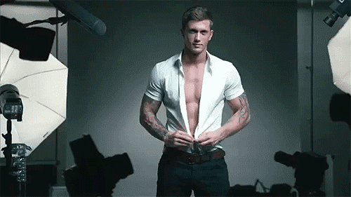 Image result for unbuttoned shirt man gif
