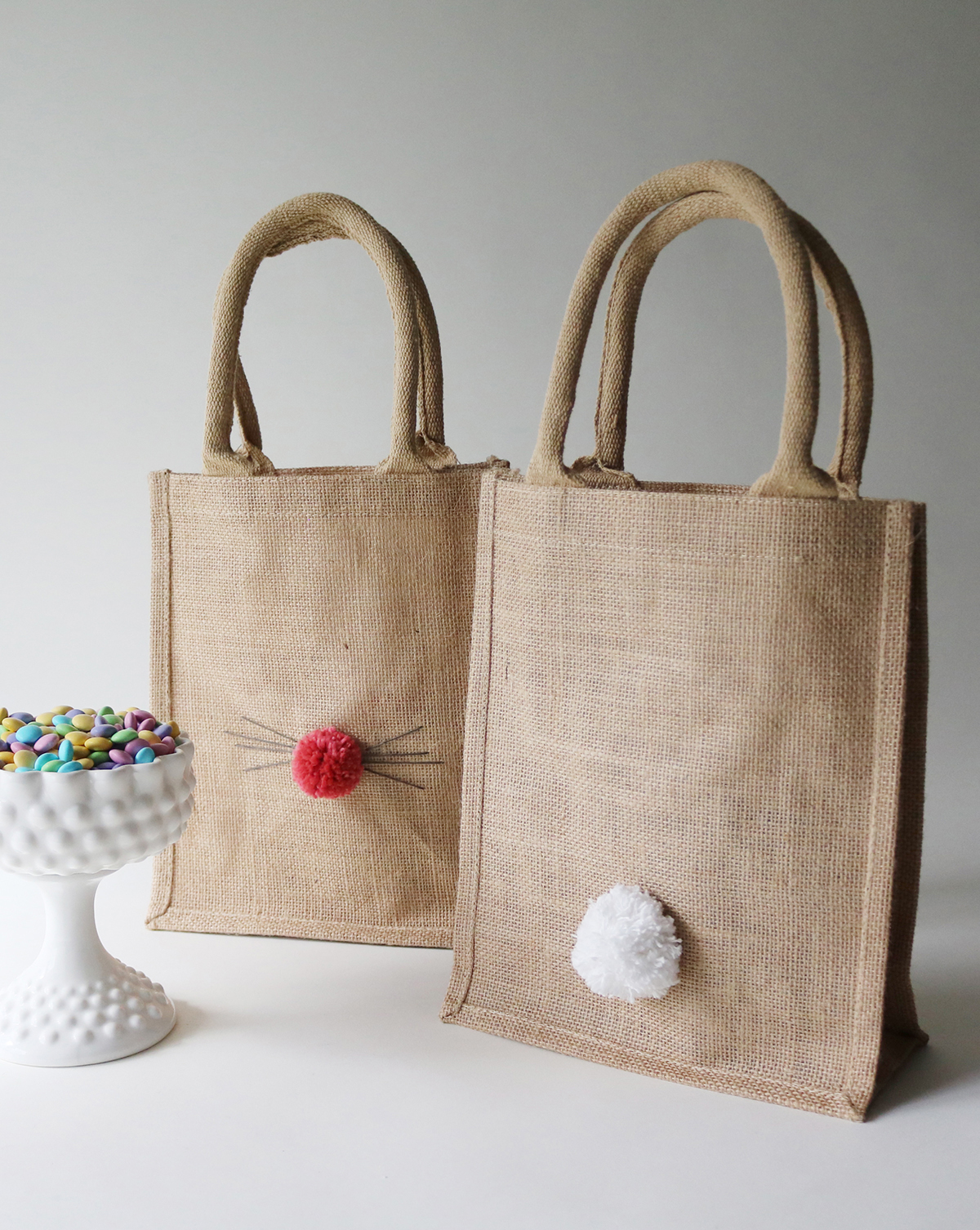 DIY Easter themed gift packaging inspiration using handmade pom poms | Lorrie Everitt Studio