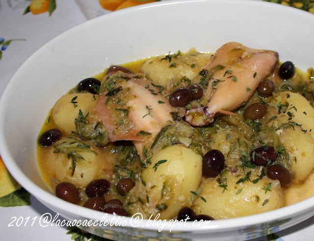 Calamari con patate e olive