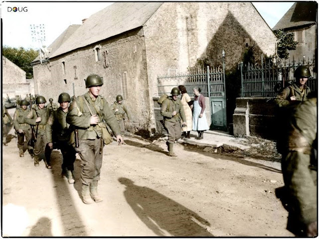 Colleville-sur-Mer near Omaha Beach, 8 June 1944 color photos of World War II worldwartwo.filminspector.com