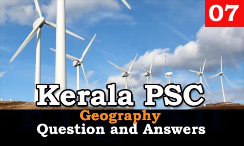 Kerala PSC Geography Question and Answers - 7